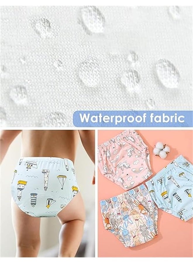 عبوة من قطعتين من سراويل التدريب على استخدام المرحاض للأطفال الأولاد والبنات، سراويل تدريب ماصة للأطفال الصغار مصنوعة من القطن قابلة لإعادة الاستخدام ومطبوعة برسومات للأطفال من وزن 7-14 كجم (2-3 سنوات/مقاس 100). - Image 5